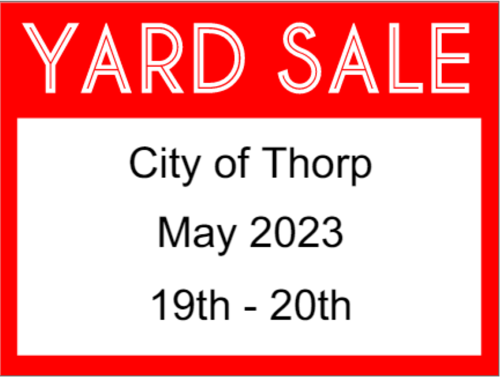 City Wide Thrift Sales City of Thorp